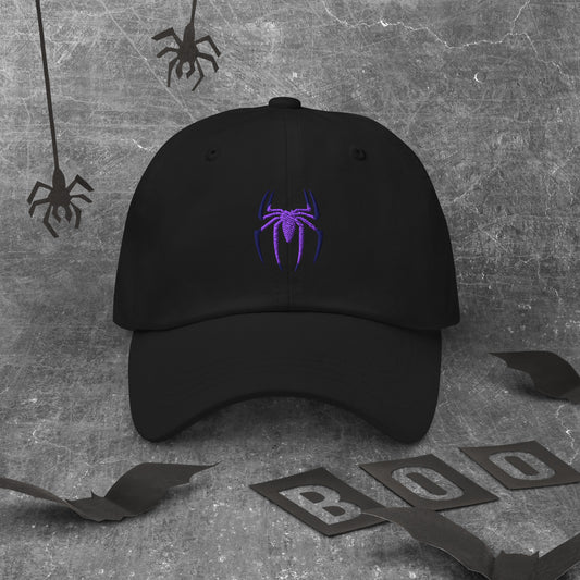 Spider Edition gaming dad hat black front – premium printed streetwear cap
