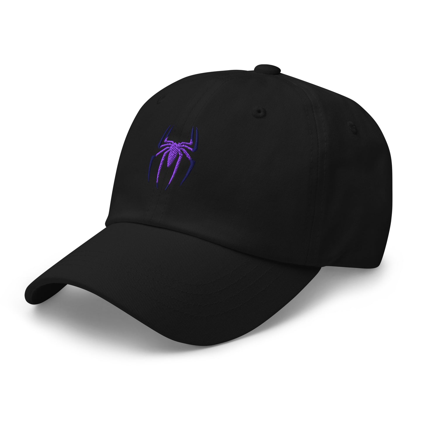 Spider Edition gaming cap black left front angle – printed streetwear