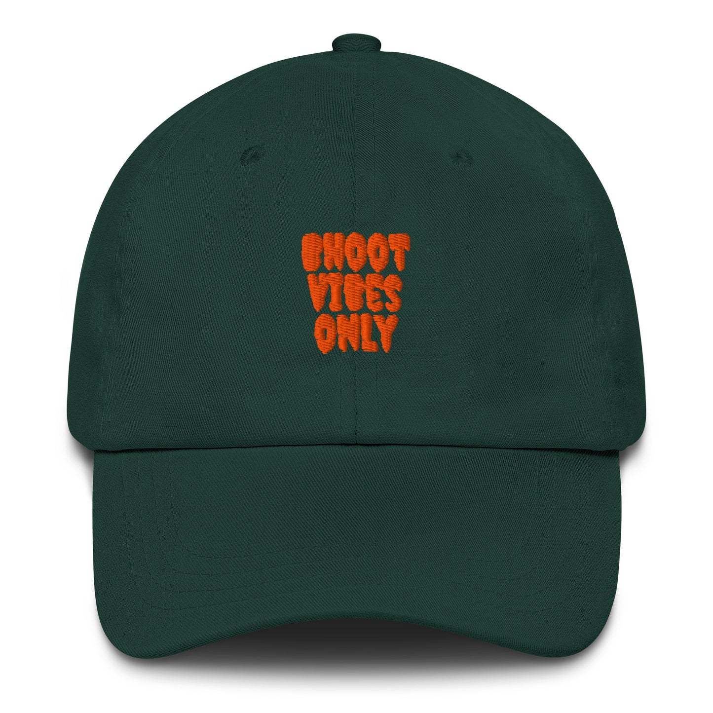 Bhoot Vibes Only cap spruce green front – unisex streetwear dad hat