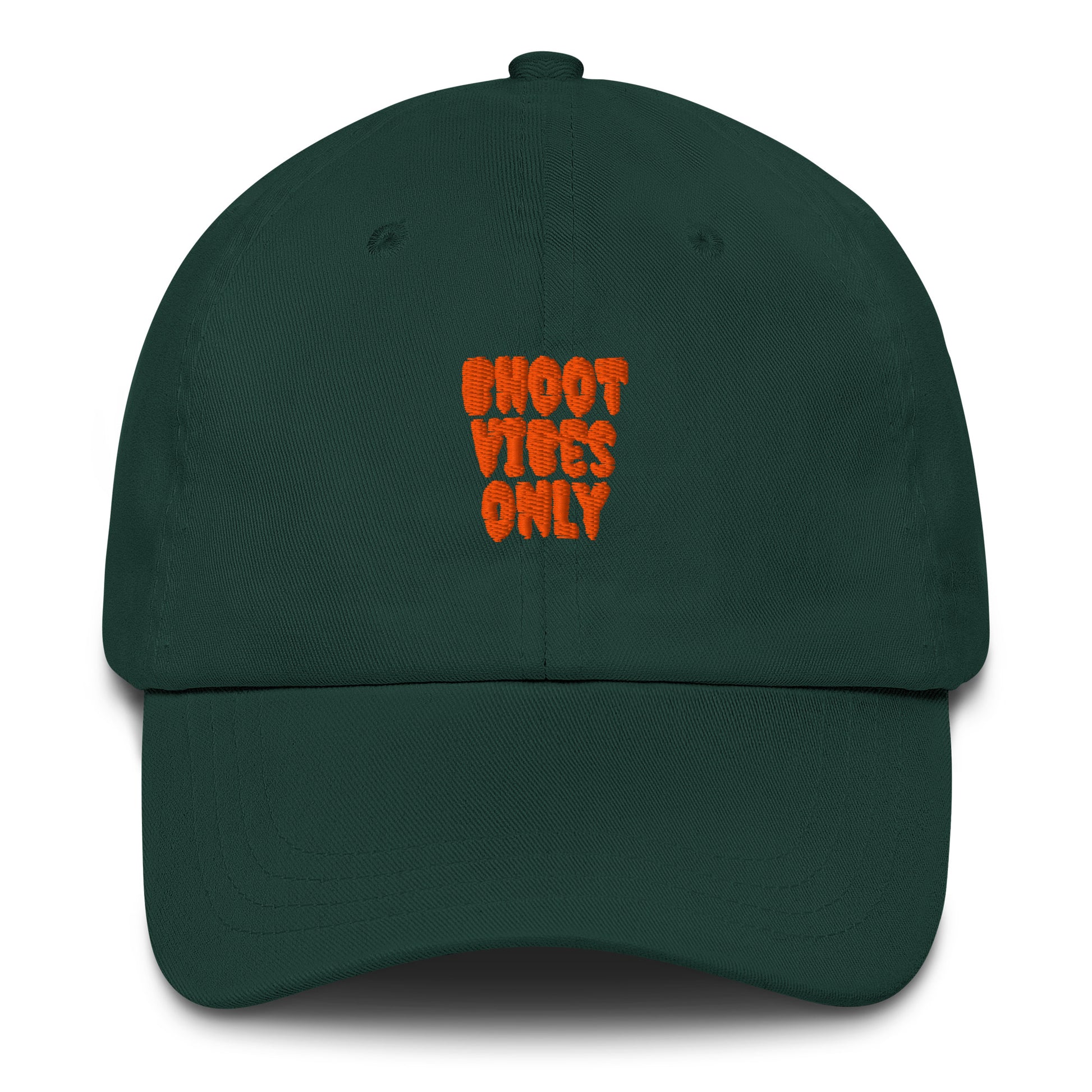 Bhoot Vibes Only cap spruce green front – unisex streetwear dad hat