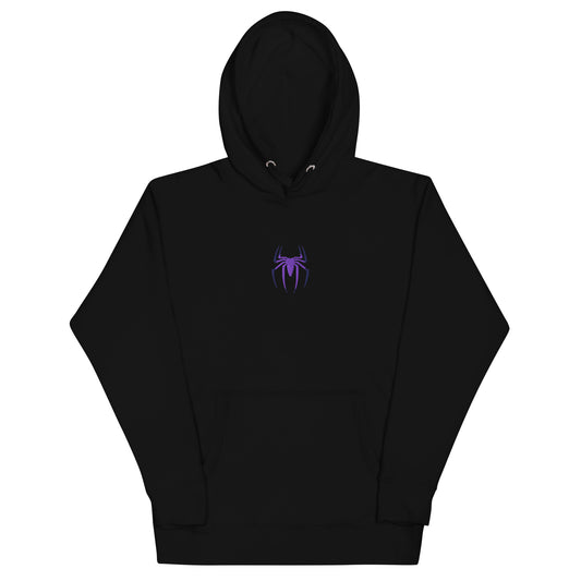 Spider Edition hoodie black front view – unisex premium pullover streetwear