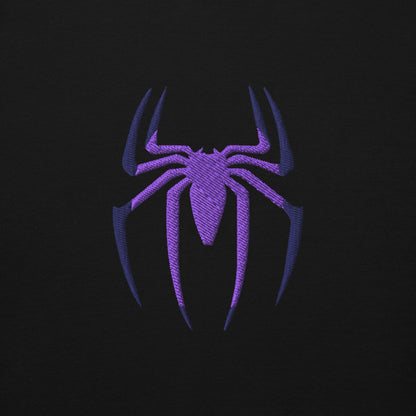 Spider Edition hoodie black front close-up – gaming streetwear hoodie