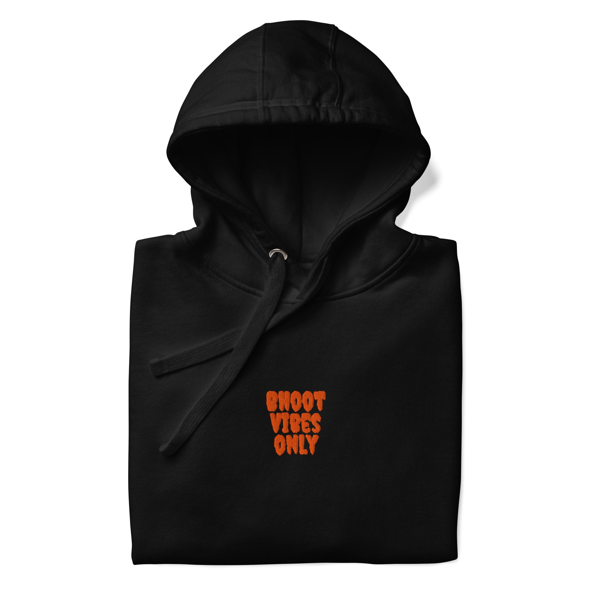 Bhoot Vibes Only Shadow Edition hoodie black front detail – premium streetwear