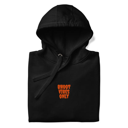 Bhoot Vibes Only Shadow Edition hoodie black front detail – premium streetwear