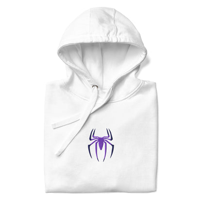 Spider Edition hoodie white front view – premium gaming pullover