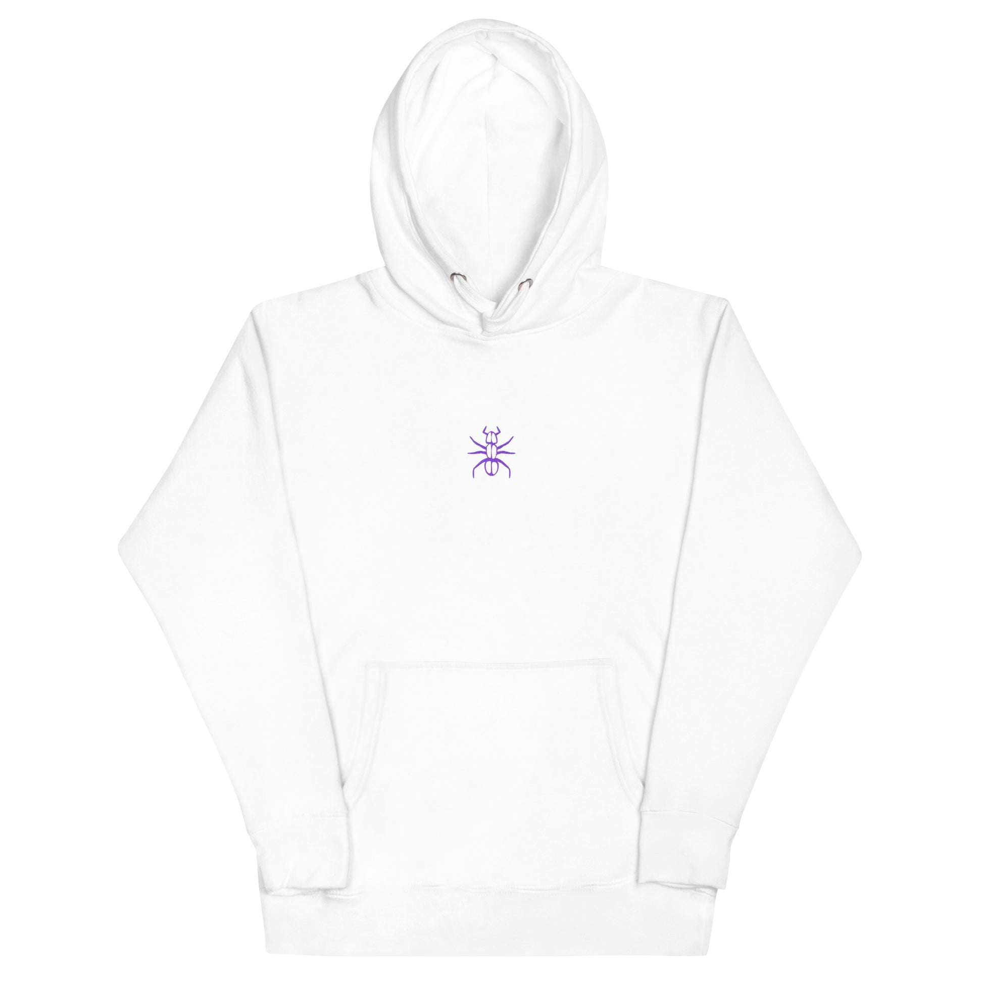 Ant Phantom hoodie white front – unisex premium streetwear pullover