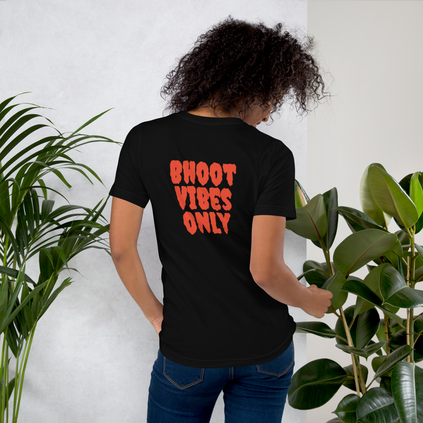 Bhoot Vibes Only t-shirt black back view – streetwear graphic tee